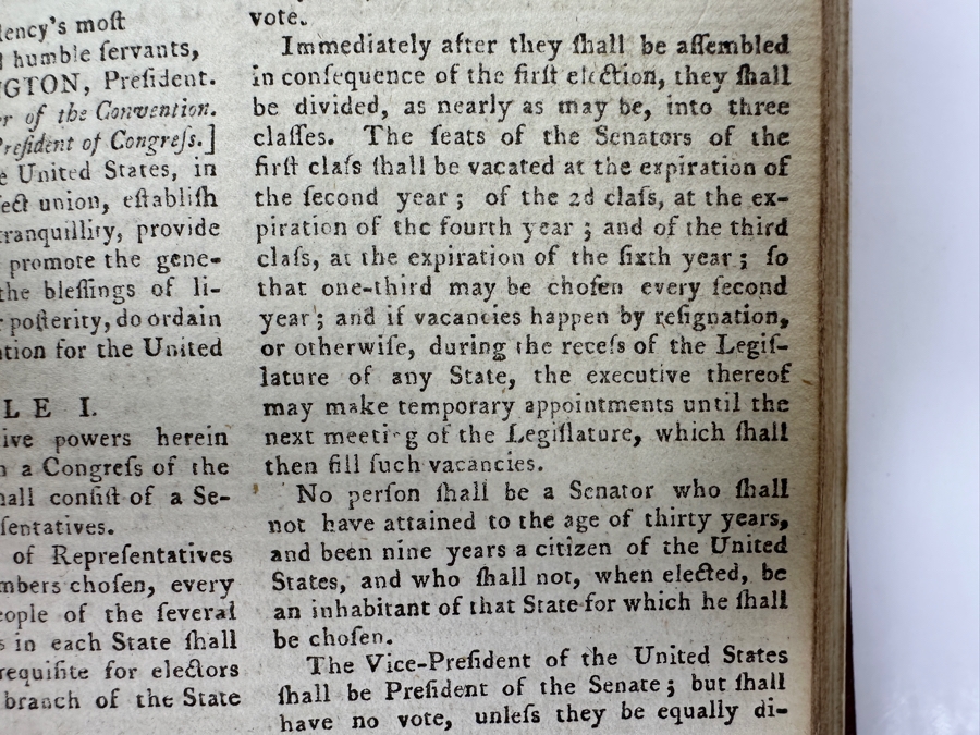 Antique 1787 Hardbound Book Of The Gentleman's Magazine London Volume LVII With Rare First English Printing Of The United States Constitution - See Photos For A Sampling Of Articles Estimate $3,000 [Photo 19]