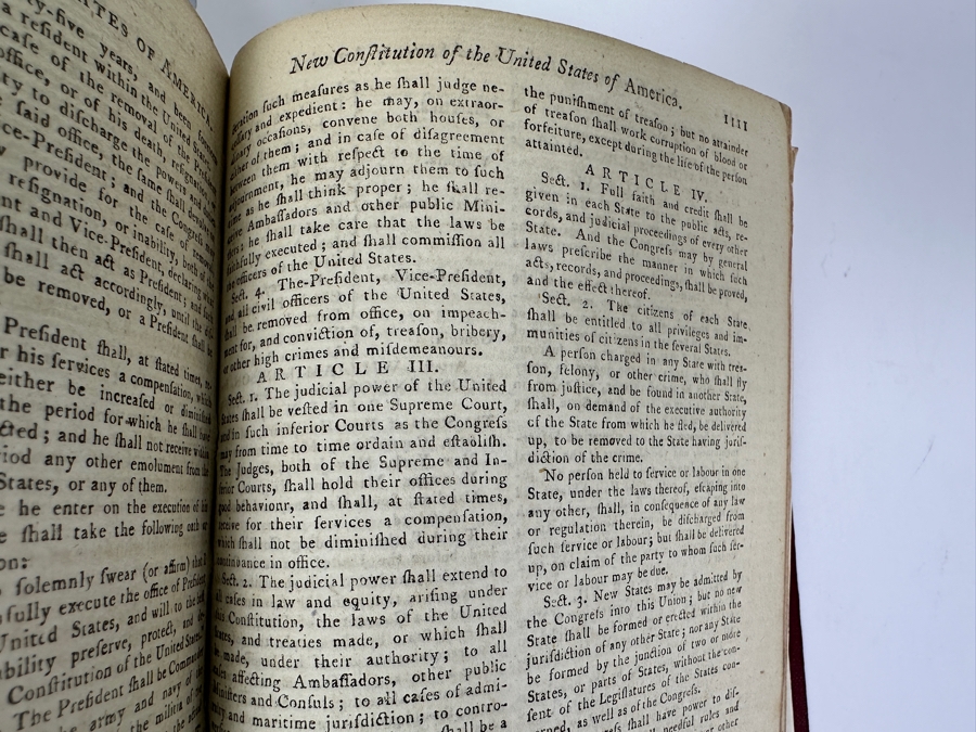 Antique 1787 Hardbound Book Of The Gentleman's Magazine London Volume LVII With Rare First English Printing Of The United States Constitution - See Photos For A Sampling Of Articles Estimate $3,000 [Photo 26]