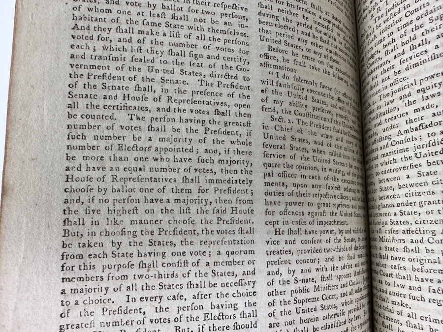 Antique 1787 Hardbound Book Of The Gentleman's Magazine London Volume LVII With Rare First English Printing Of The United States Constitution - See Photos For A Sampling Of Articles Estimate $3,000 [Photo 24]