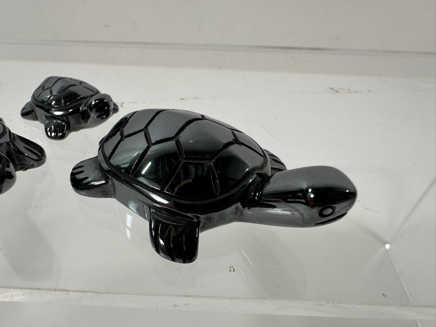 (3) Hand Carved Stone Turtle Figurines [Photo 2]