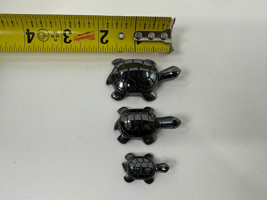 (3) Hand Carved Stone Turtle Figurines [Photo 4]