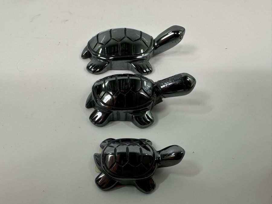 (3) Hand Carved Stone Turtle Figurines [Photo 3]