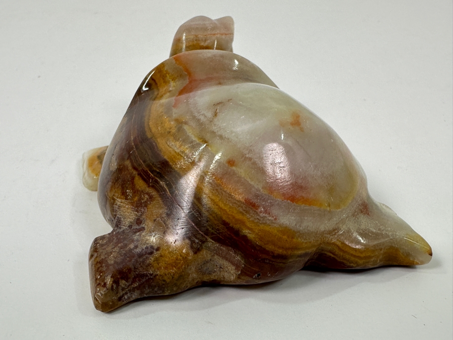 Hand Carved Onyx Marble Stone Turtle Figurine 3.5'L [Photo 6]