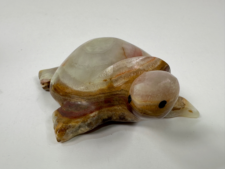 Hand Carved Onyx Marble Stone Turtle Figurine 3.5'L [Photo 4]