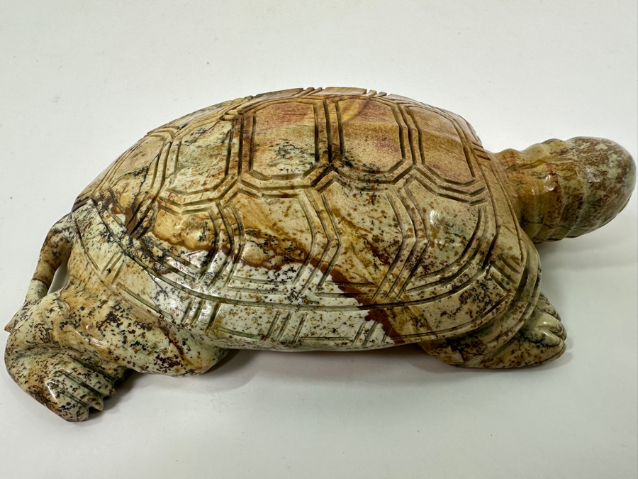Hand Carved Siltstone (Picture Stone) Turtle Figurine 5'L [Photo 3]