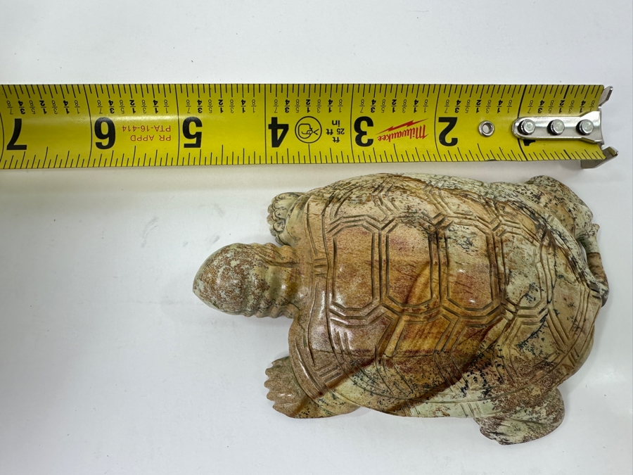 Hand Carved Siltstone (Picture Stone) Turtle Figurine 5'L [Photo 14]