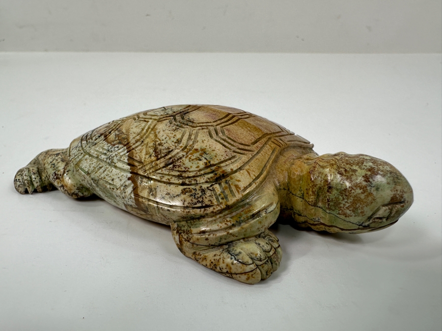 Hand Carved Siltstone (Picture Stone) Turtle Figurine 5'L [Photo 5]