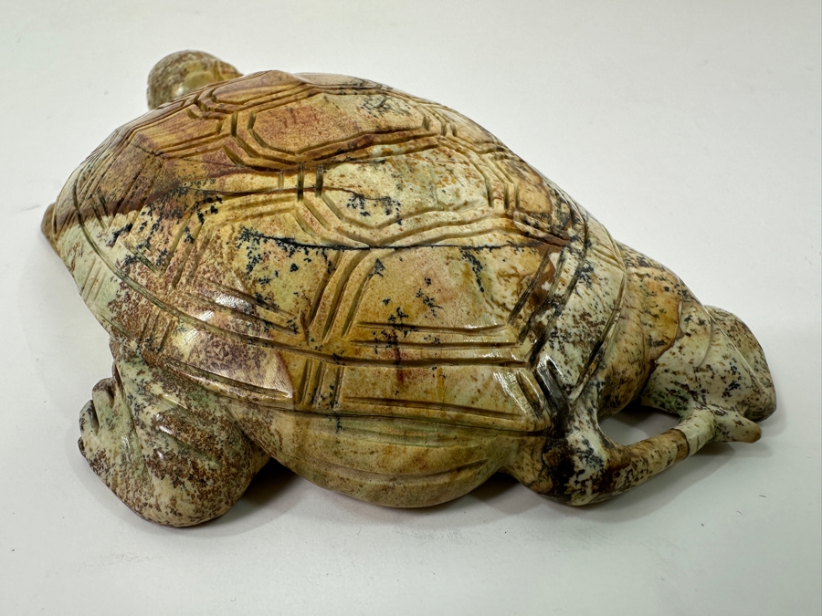 Hand Carved Siltstone (Picture Stone) Turtle Figurine 5'L [Photo 11]