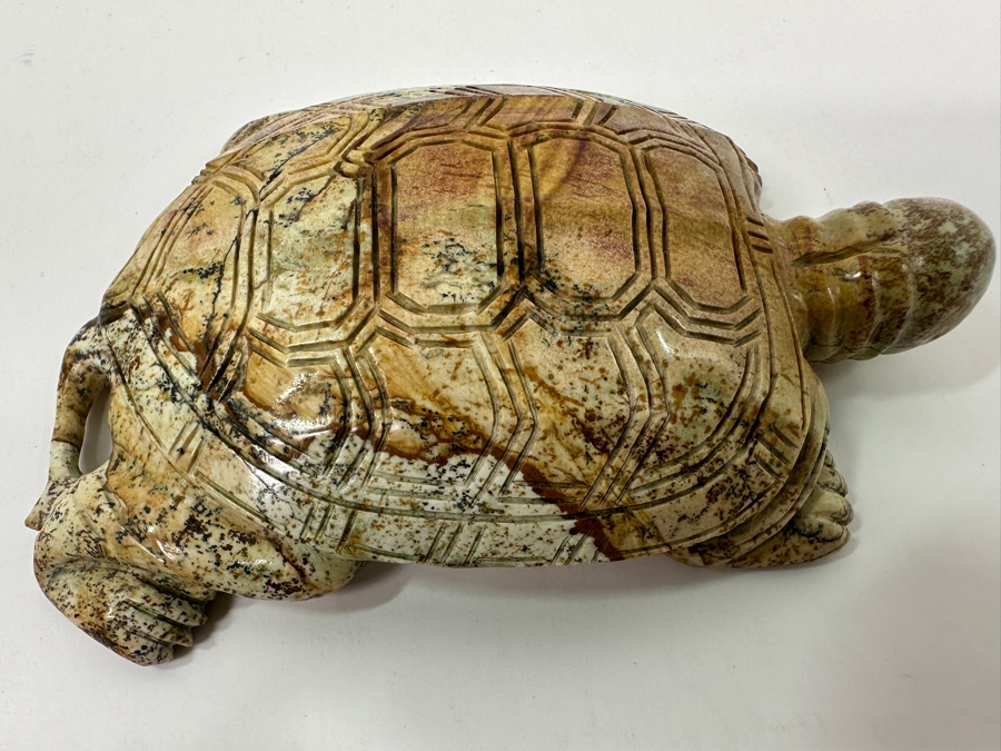 Hand Carved Siltstone (Picture Stone) Turtle Figurine 5'L [Photo 4]