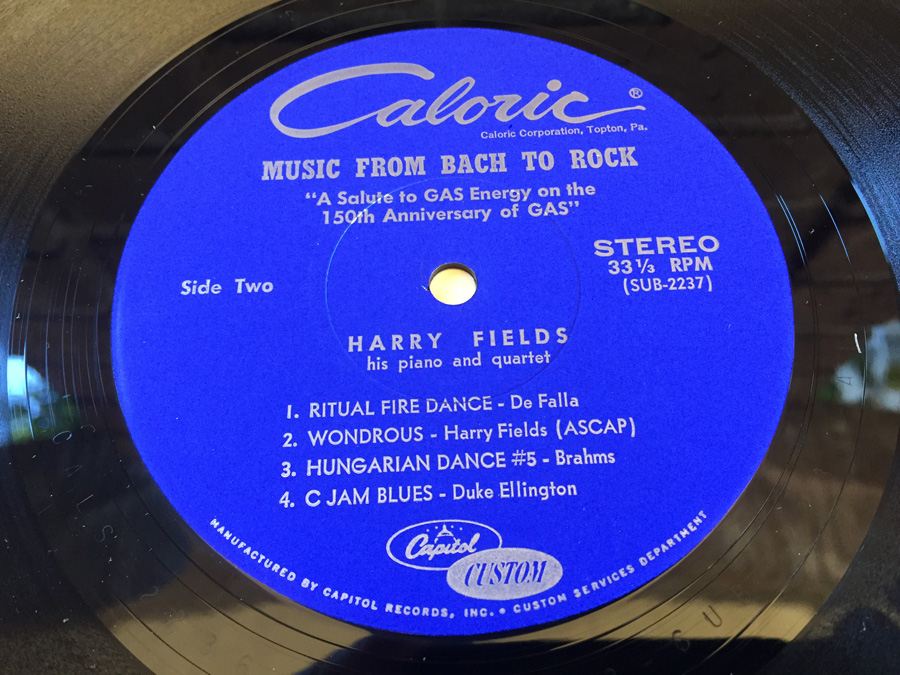 Harry Fields, His Piano And Quartet ‎- Music From Bach To Rock - Capitol Custom - SIGNED - A Salute to GAS Energy on the 150th Anniversay of GAS [Photo 9]