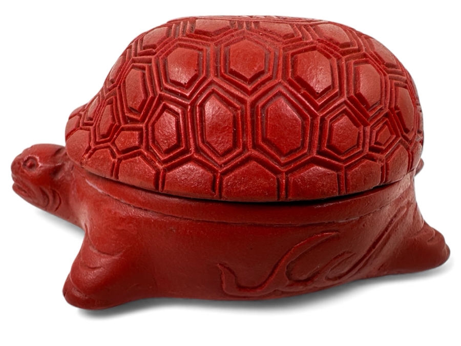 Chinese Red Turtle Box 3.5'L