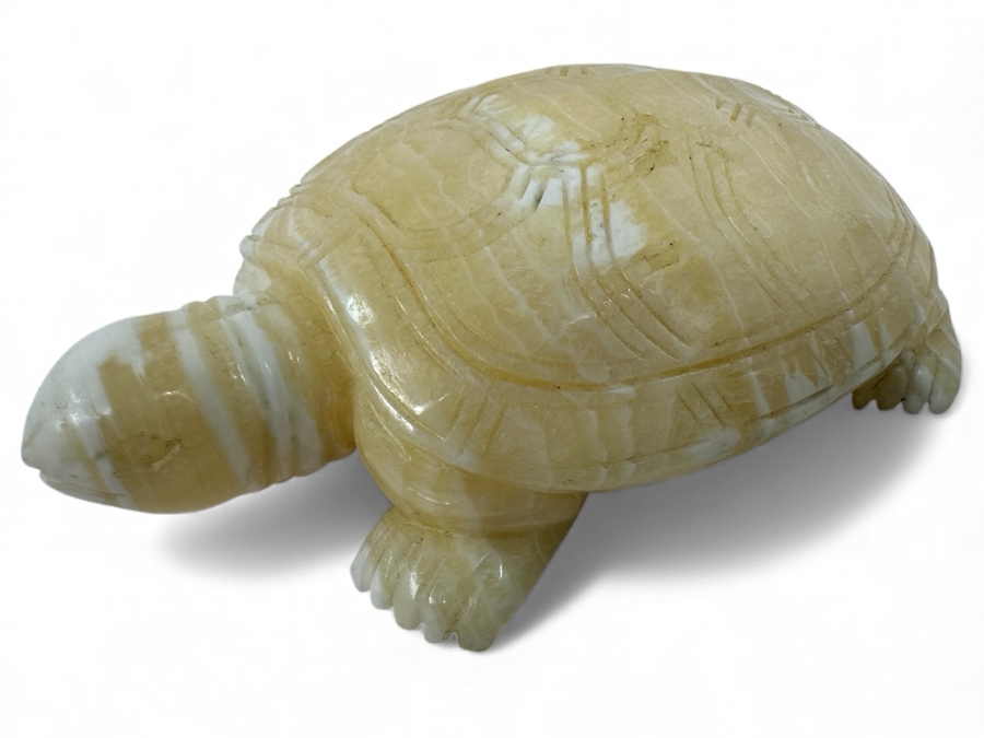 Hand Carved Stone Turtle Figurine 4.5'L