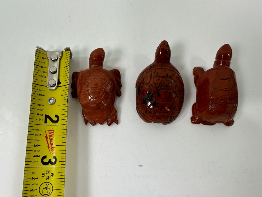 (3) Hand Carved Stone Turtle Figurines [Photo 6]