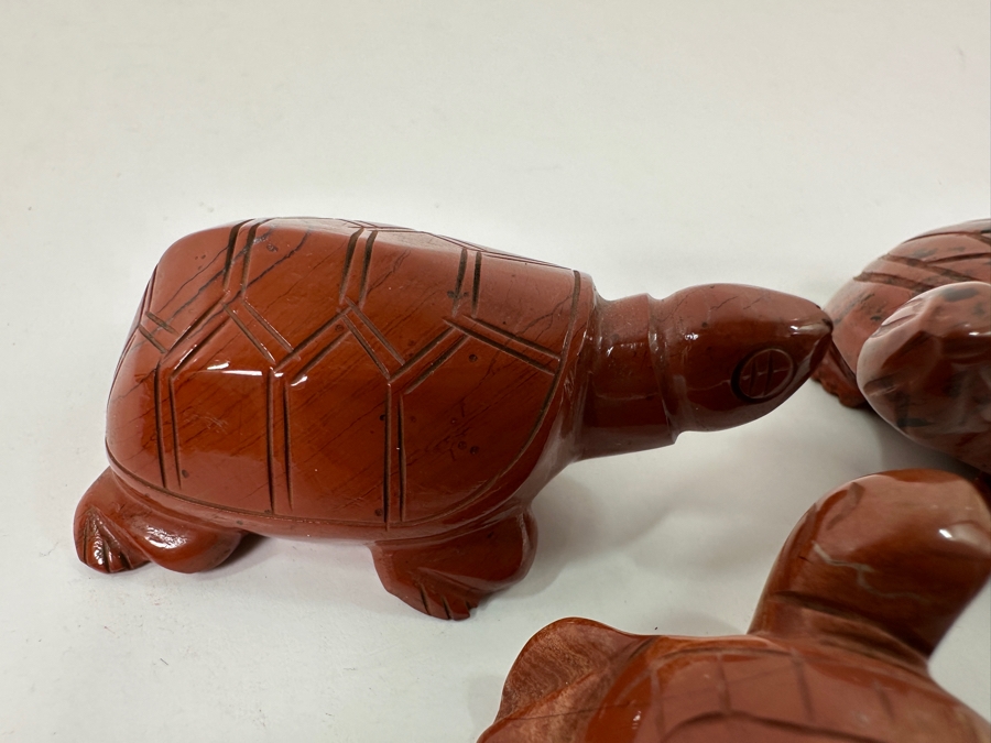 (3) Hand Carved Stone Turtle Figurines [Photo 3]