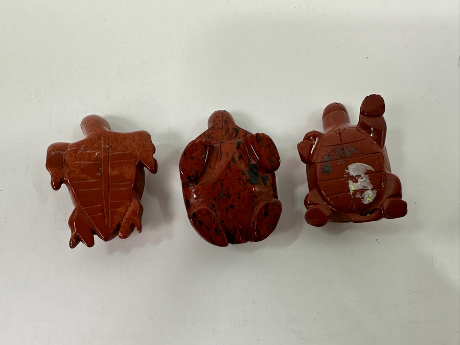 (3) Hand Carved Stone Turtle Figurines [Photo 5]