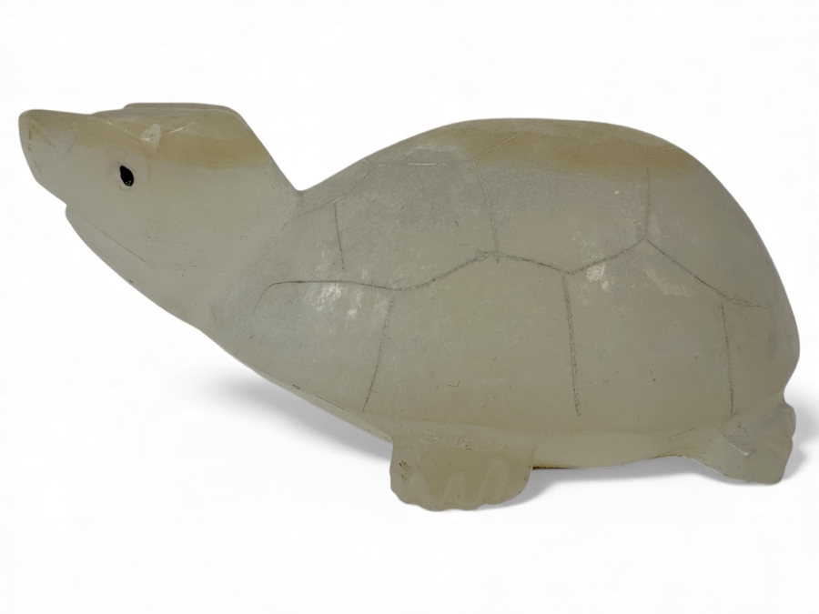 Hand Carved Stone Turtle Figurine 5.5'L