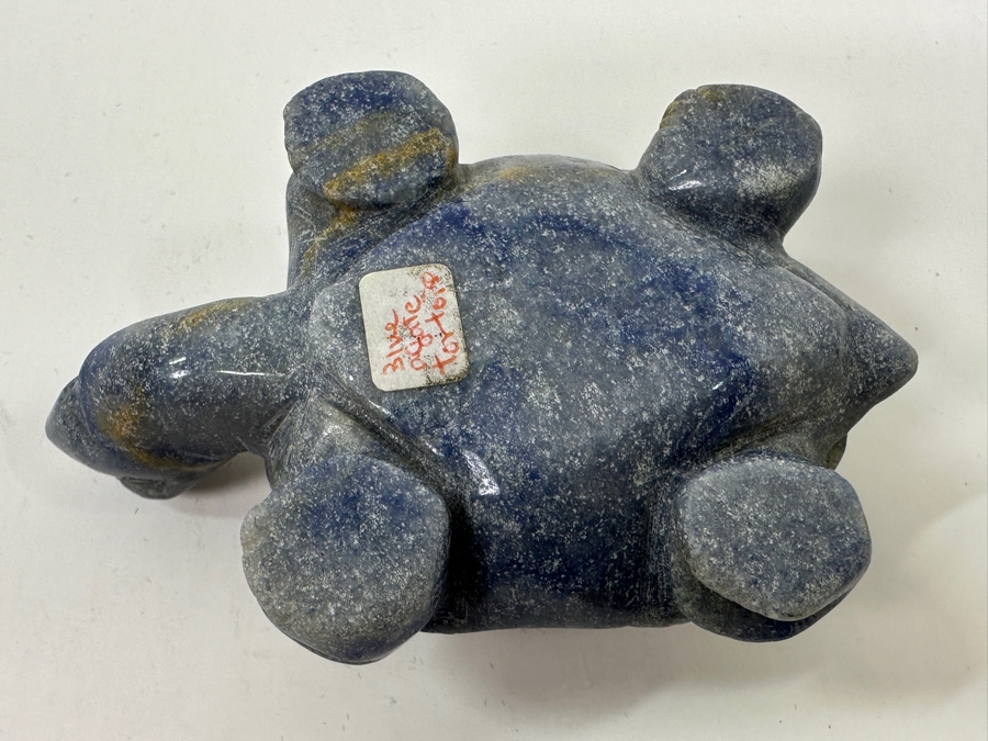 Hand Carved Blue Agate Stone Turtle Figurine 4'L [Photo 8]