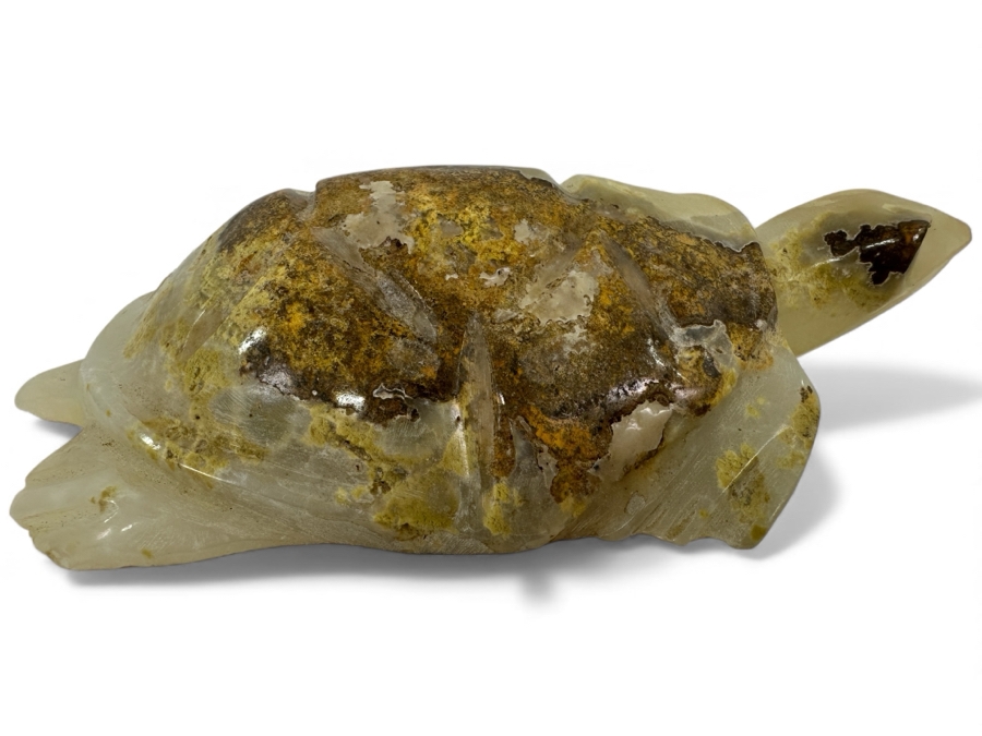 Hand Carved Stone Turtle Figurine 5.5'L