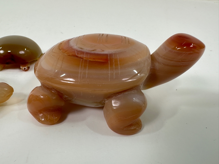 (3) Hand Carved Stone Turtle Figurines [Photo 6]