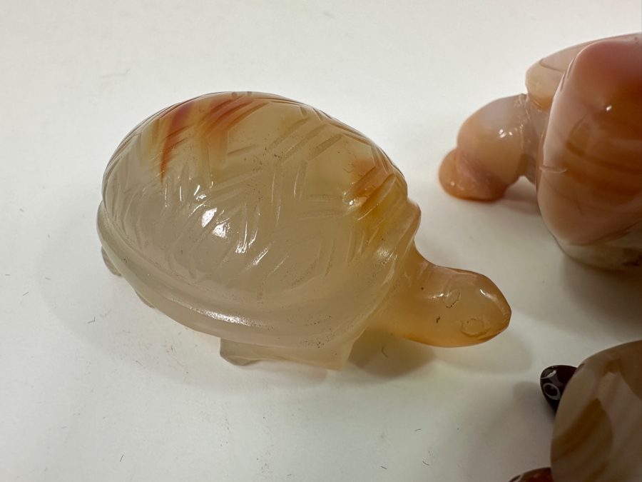 (3) Hand Carved Stone Turtle Figurines [Photo 3]