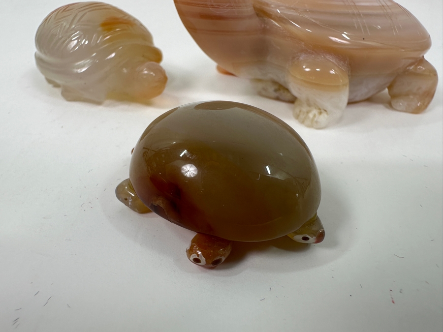 (3) Hand Carved Stone Turtle Figurines [Photo 4]