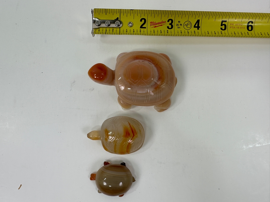 (3) Hand Carved Stone Turtle Figurines [Photo 8]