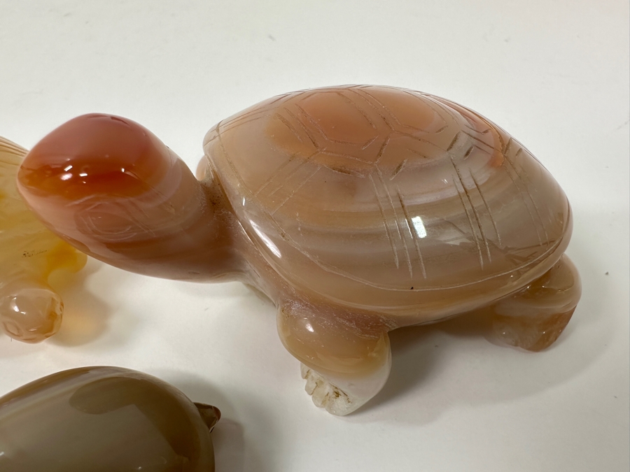 (3) Hand Carved Stone Turtle Figurines [Photo 2]