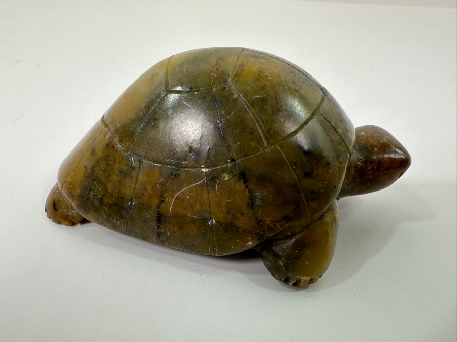 (3) Hand Carved Green Stone Turtle Figurines [Photo 6]
