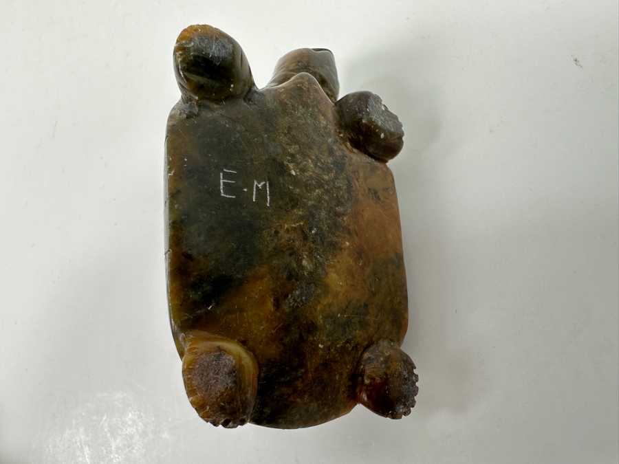 (3) Hand Carved Green Stone Turtle Figurines [Photo 7]
