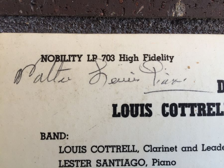 Louis Cottrell And His New Orleans Jazz Band ‎- Dixieland Hall Presents Louis Cottrell And His New Orleans Jazz Band - Nobility ‎- LP 703 - SIGNED [Photo 3]