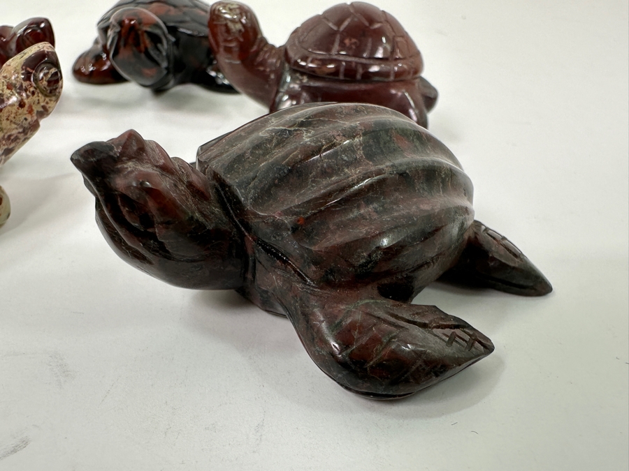(5) Hand Carved Stone Turtle Figurines [Photo 7]
