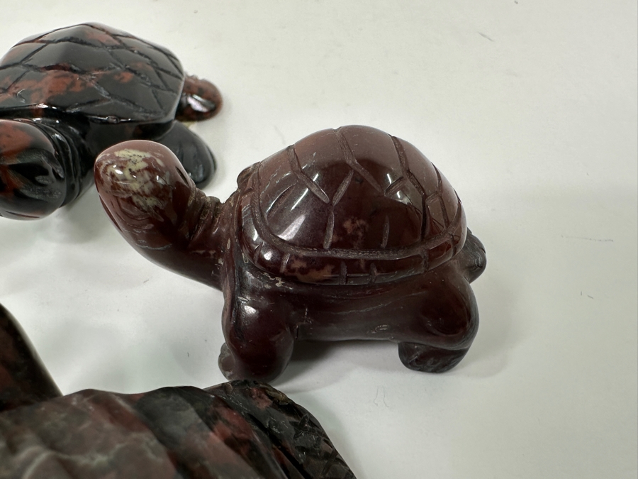 (5) Hand Carved Stone Turtle Figurines [Photo 5]