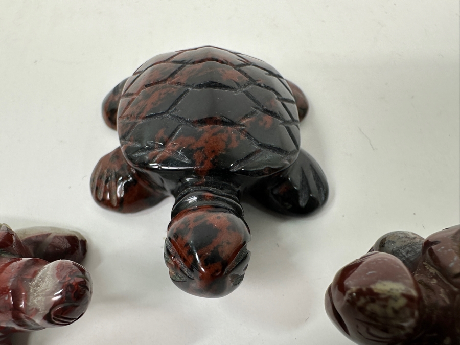 (5) Hand Carved Stone Turtle Figurines [Photo 6]