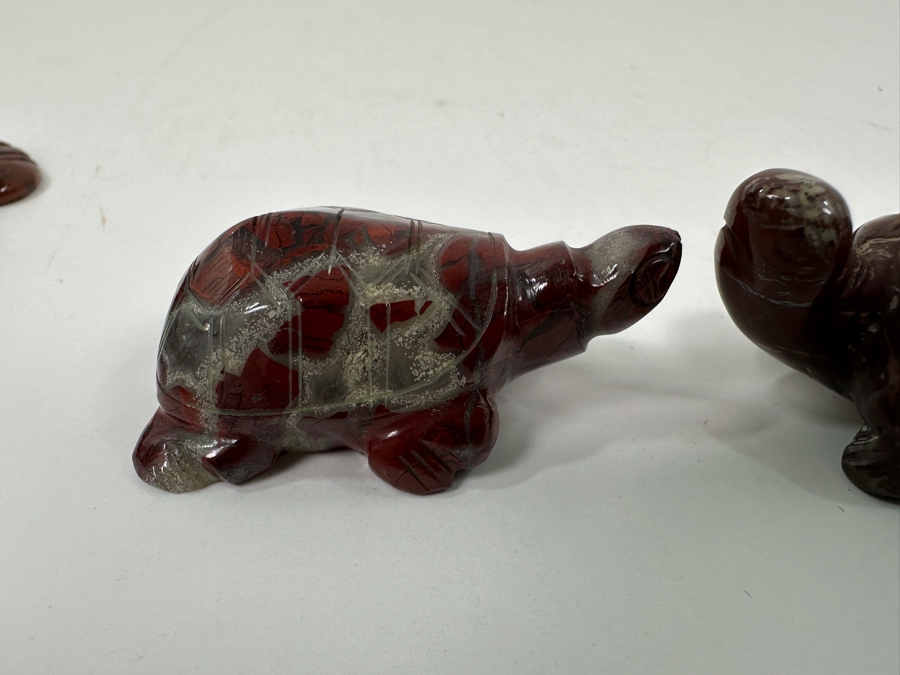 (5) Hand Carved Stone Turtle Figurines [Photo 9]