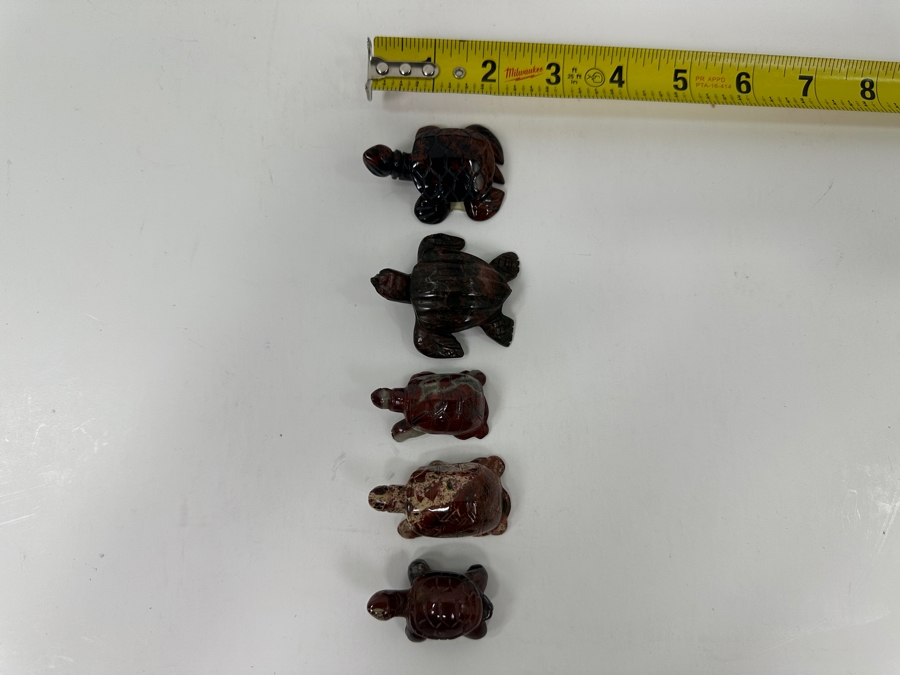 (5) Hand Carved Stone Turtle Figurines [Photo 15]