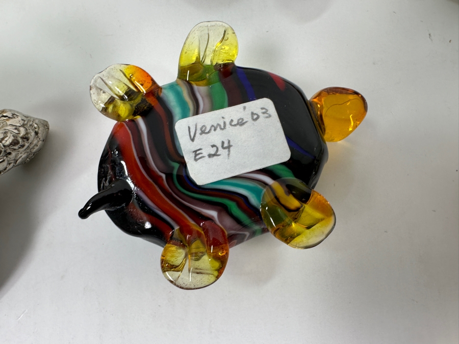 Collection Of (15) Hand Carved Stone And Glass Turtle Figurines [Photo 21]