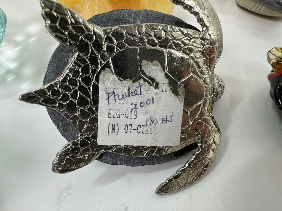 Collection Of (15) Hand Carved Stone And Glass Turtle Figurines [Photo 20]