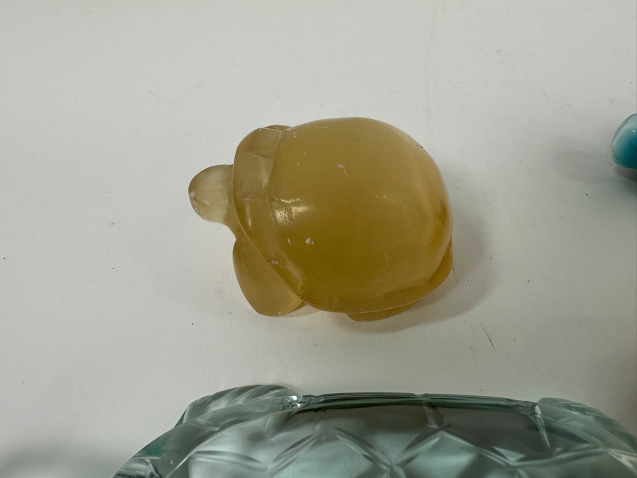 Collection Of (15) Hand Carved Stone And Glass Turtle Figurines [Photo 5]