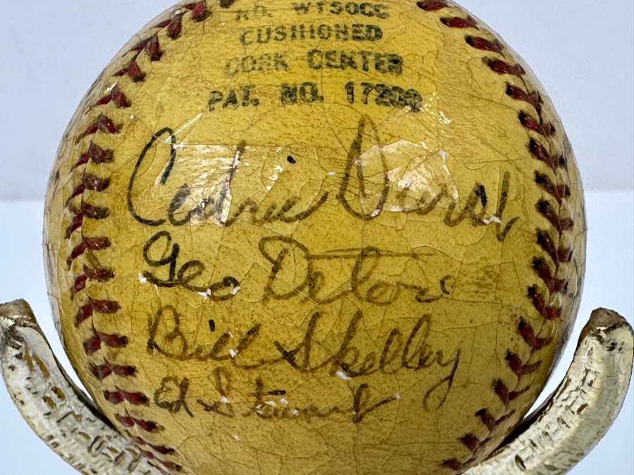 Vintage 1937 San Diego Padres Pacific Coast League Team Signed Shellacked Baseball Featuring The Autograph Of 18 Year Old Ted Williams - See Photos For Player Signatures [Photo 24]