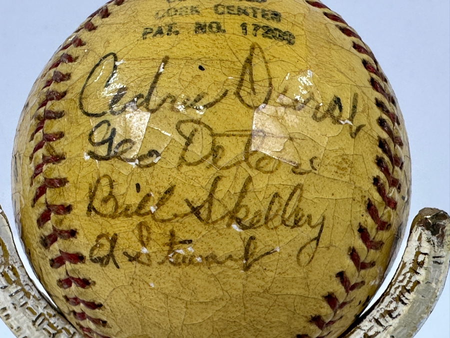 Vintage 1937 San Diego Padres Pacific Coast League Team Signed Shellacked Baseball Featuring The Autograph Of 18 Year Old Ted Williams - See Photos For Player Signatures [Photo 25]