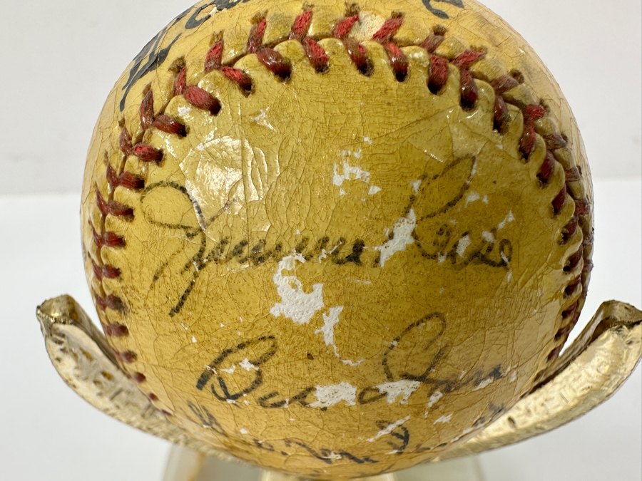 Vintage 1937 San Diego Padres Pacific Coast League Team Signed Shellacked Baseball Featuring The Autograph Of 18 Year Old Ted Williams - See Photos For Player Signatures [Photo 6]