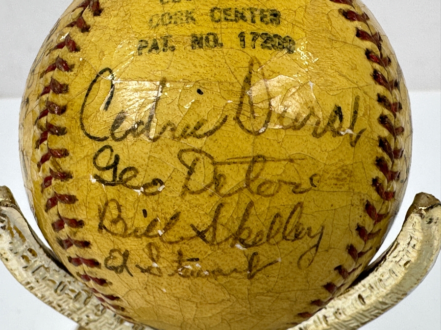 Vintage 1937 San Diego Padres Pacific Coast League Team Signed Shellacked Baseball Featuring The Autograph Of 18 Year Old Ted Williams - See Photos For Player Signatures [Photo 17]