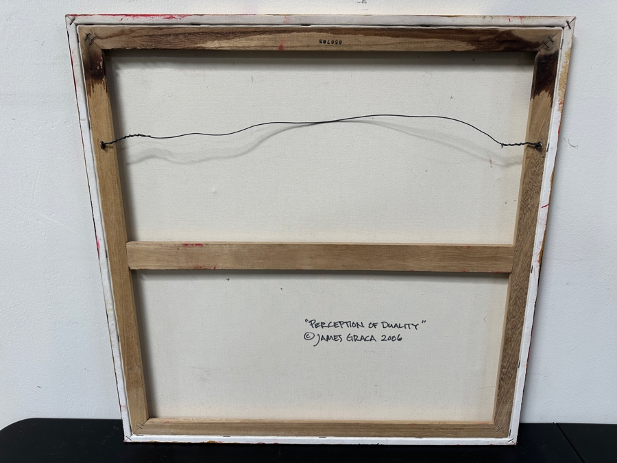 James Graca Original Abstract Oil Painting On Canvas Titled 'Perception Of Duality' 2006 24' X 24' [Photo 8]