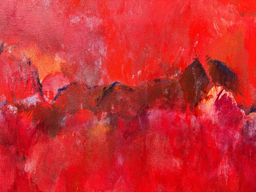 Amadea Bailey Original Abstract Oil Painting On Canvas Artist Signed Verso 20' X 20' [Photo 2]