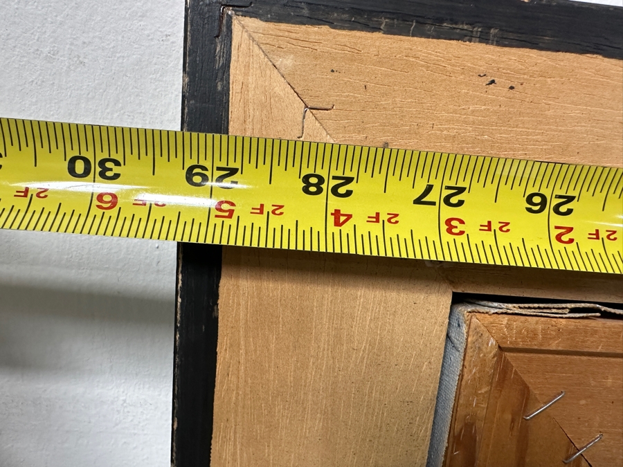 Vintage Original African Tribal Artwork On Canvas 24 X 20 Framed 29 X 25.5 [Photo 11]