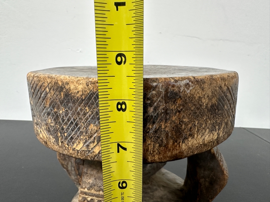 Vintage Traditional African Dogon Stool Hand Carved From A Solid Piece Of Wood 8'W X 8.5'H [Photo 9]