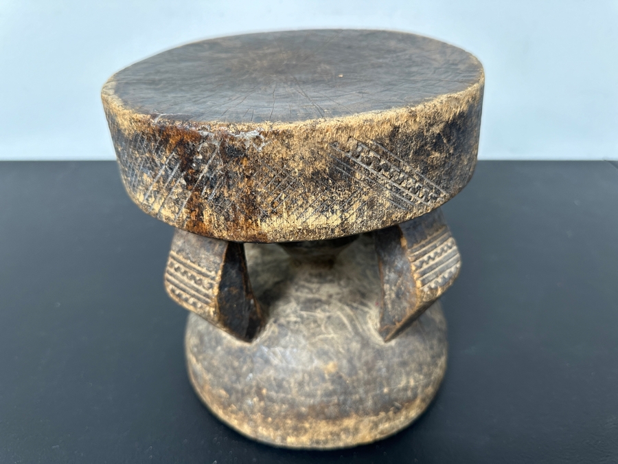 Vintage Traditional African Dogon Stool Hand Carved From A Solid Piece Of Wood 8'W X 8.5'H [Photo 5]