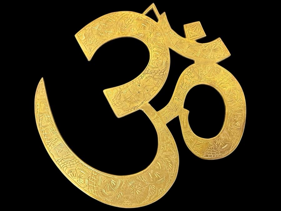 Solid Brass Decorative Om Symbol Wall Hanging 12.5 X 12.5