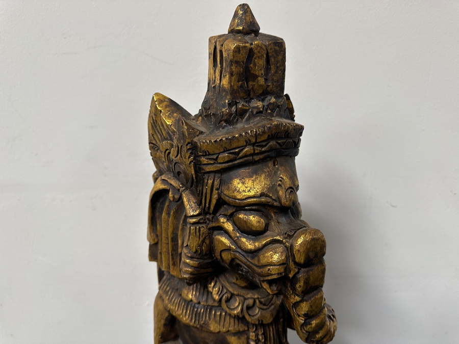 Carved Wooden Gilt Balinese Wooden Statue 31'H [Photo 5]