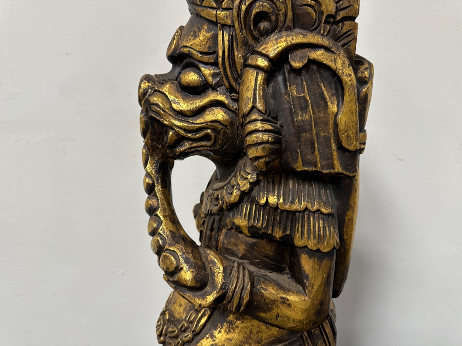 Carved Wooden Gilt Balinese Wooden Statue 31'H [Photo 10]